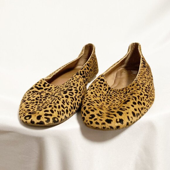 Madewell The Cory Flat in Leopard Calf Hair Size 8 - Picture 2 of 9